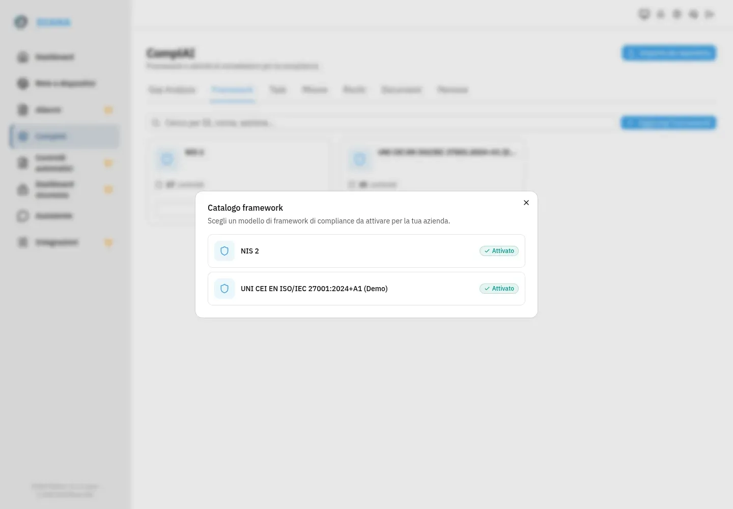 Catalog of compliance frameworks